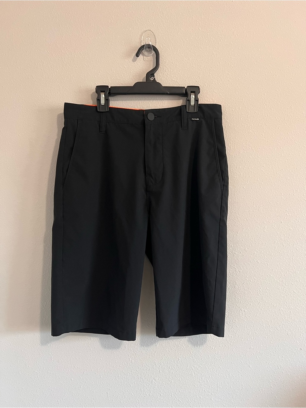 Hurley Black Flat-Front Performance Shorts